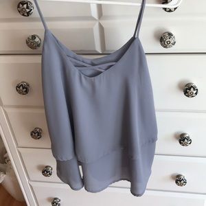 Blue/gray sheer tank